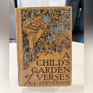 A Child's Garden of Verses by R.L. Stevenson - Tan and Blue Cover